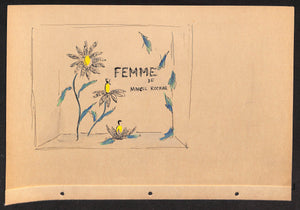 "Lanvin Paris Femme De Marcel Rochas c1950s Floral Advertising Watercolor Artwork"