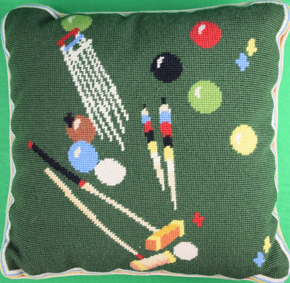 Croquet Needlepoint Pillow (SOLD)