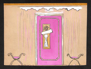 Lanvin Paris Pink Door c1950s Artwork