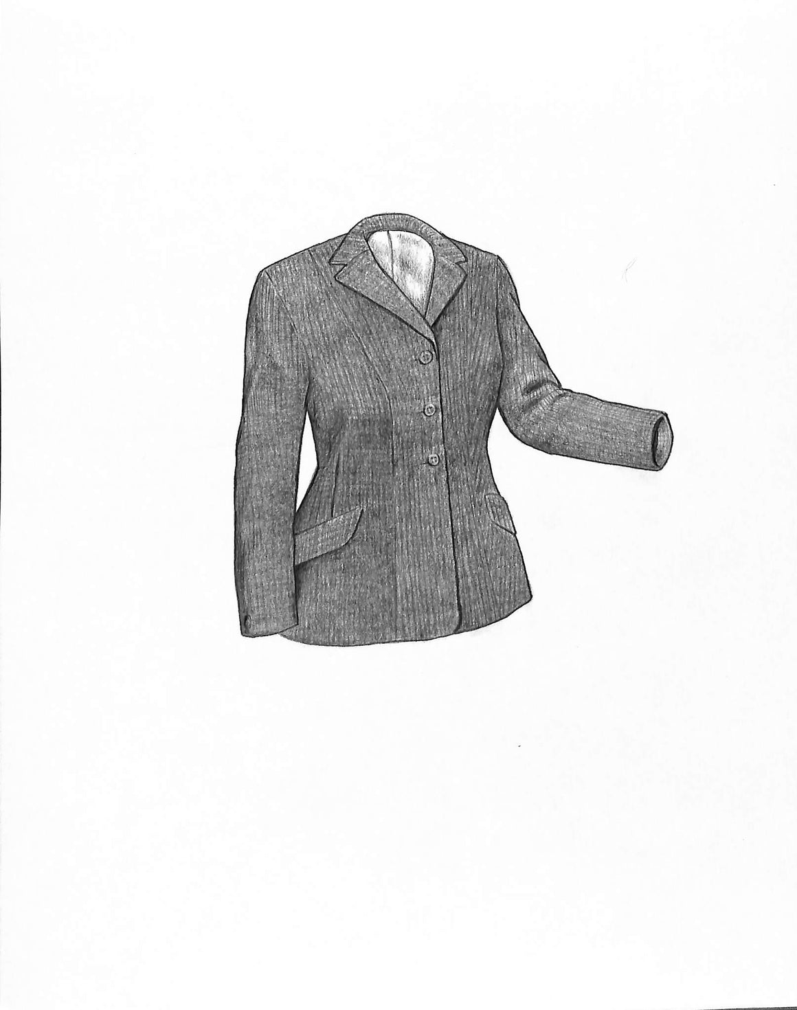 Ladies Caldene Tweed Jacket Graphite Drawing