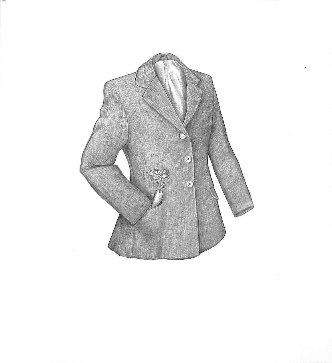 Children's Tweed Coat 2002 Graphite Drawing