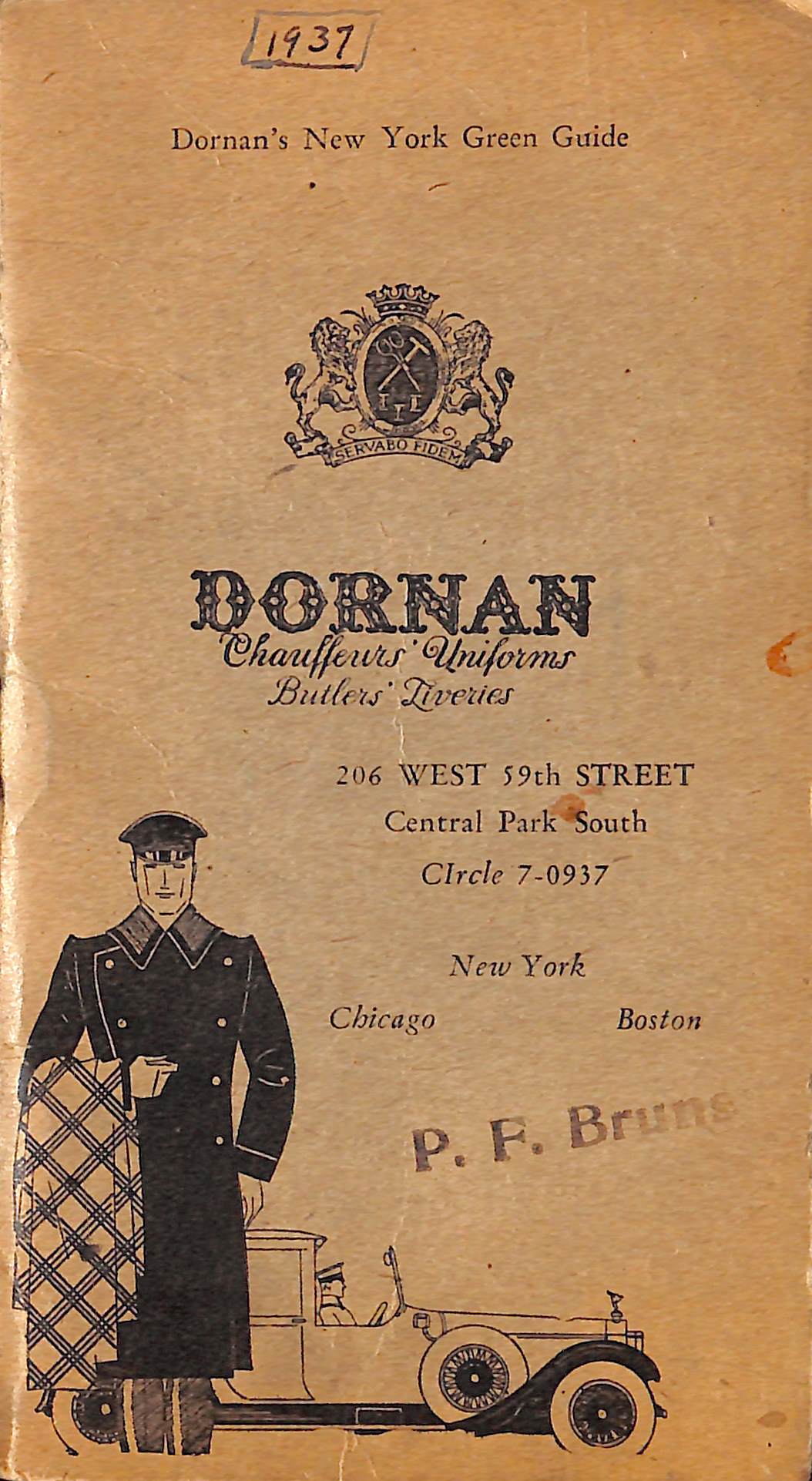 Dornan's New York Green Guide 1933