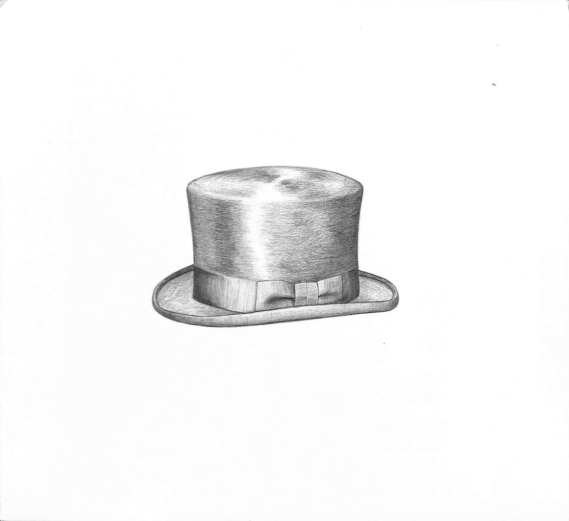 Hunting Top Hat Graphite Drawing