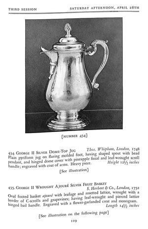 "The Notable English Furniture Paintings, Silver, Appointments Of The Palatial Georgian Mansion 56 East 93 Street" 1956