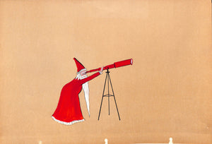 Lanvin Paris Santa w/ Telescope c1950s Advertising Artwork