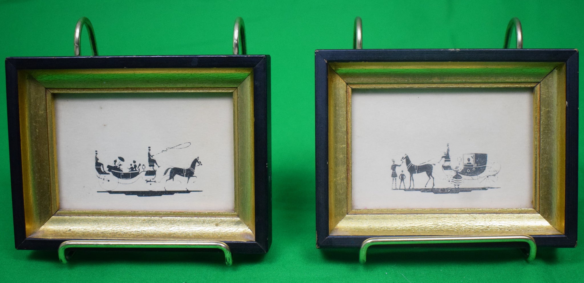 Pair x Framed Silhouette Carriage/ Coaching Prints