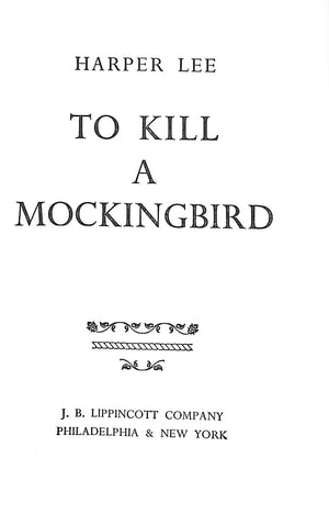 "To Kill A Mockingbird" LEE, Harper