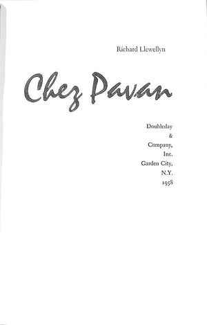 "Chez Pavan" 1958 LLEWELLYN, Richard