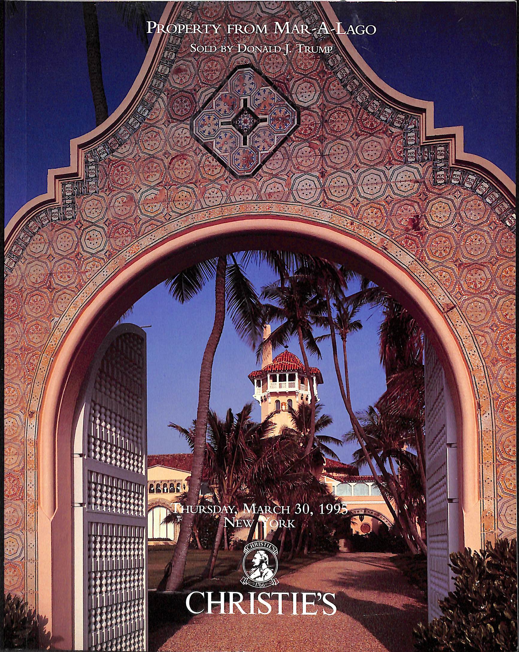 "Property From Mar-A-Lago Sold by Donald J. Trump" 1995 Christie's New York (SOLD)