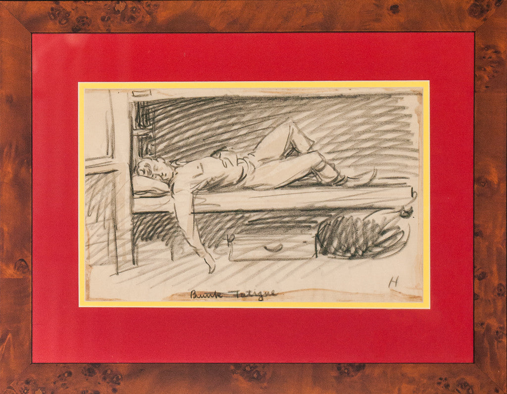 "Bunk Fatigue" Charcoal Drawing by Paul Brown (SOLD)