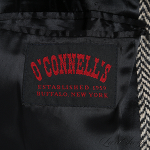 O'Connell's Raglan Overcoat - Magee Irish Donegal Tweed - Charcoal & Oat Herringbone Sz 42T