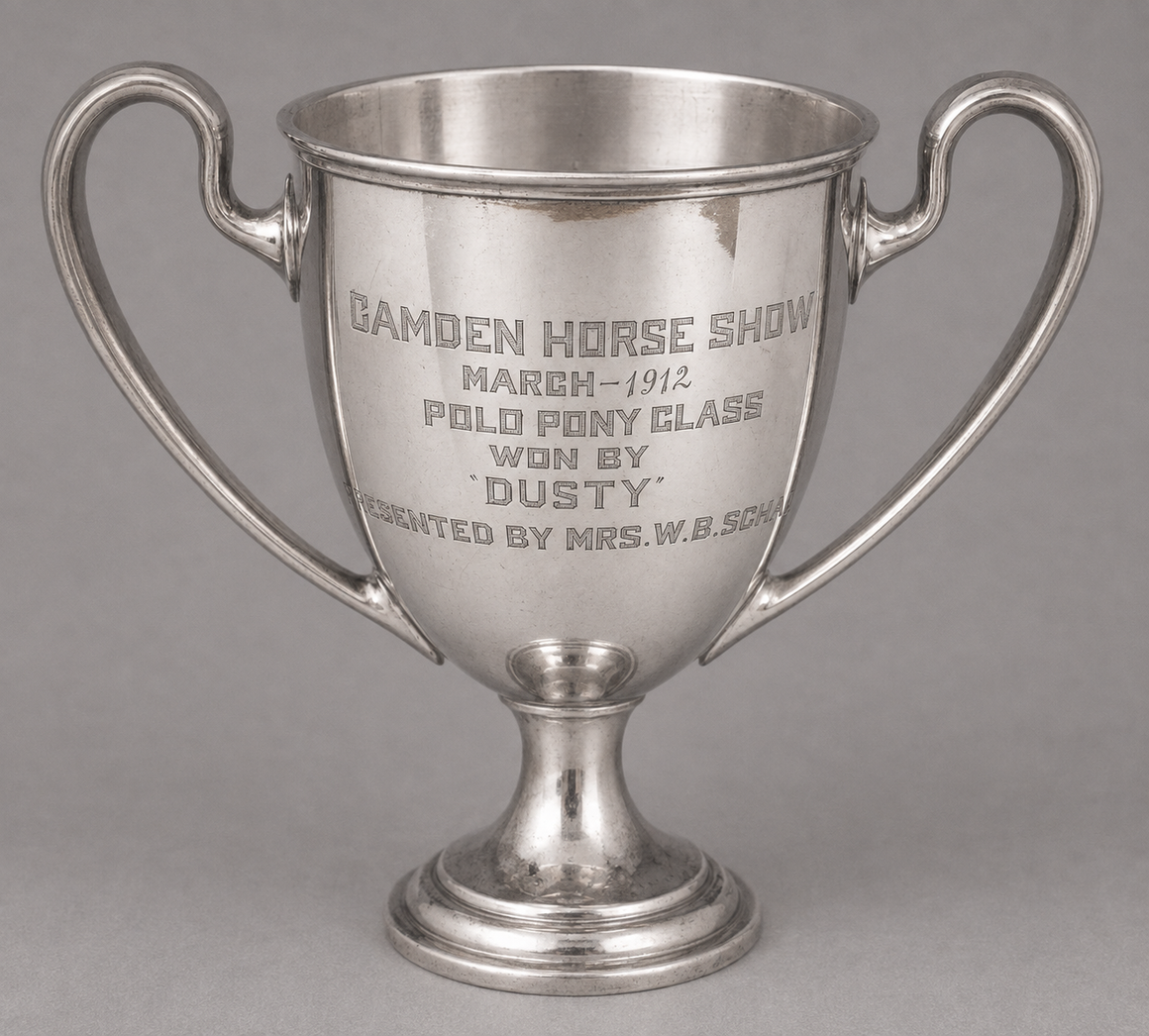 "Camden Horse Show March 1912 Polo Pony Class Sterling Trophy" (SOLD)