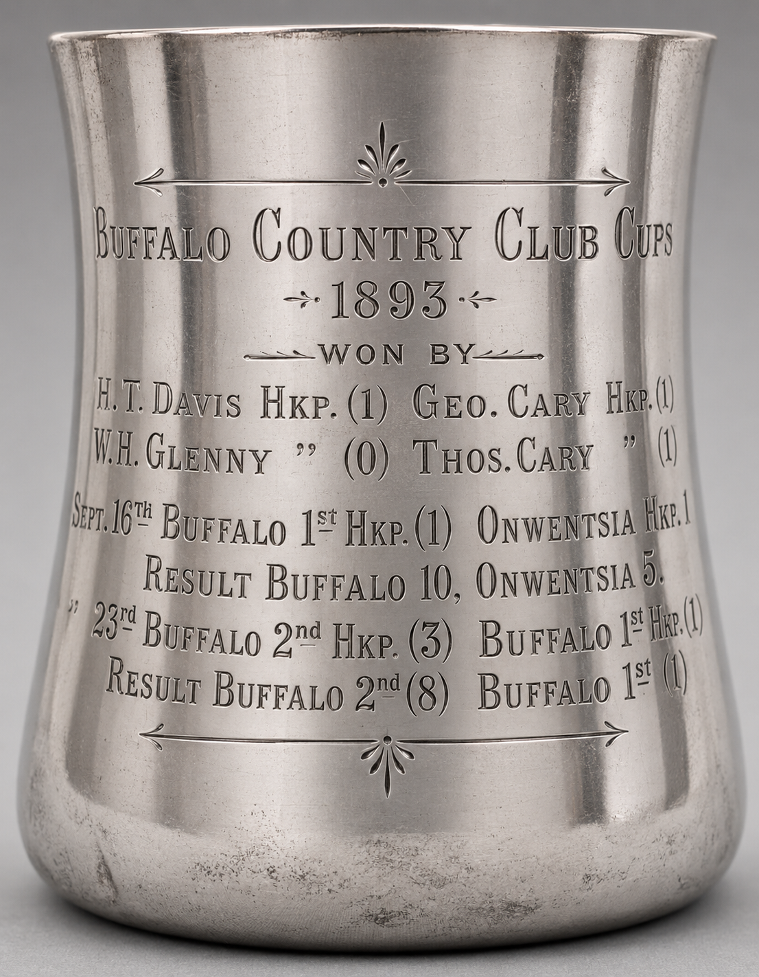 Buffalo Country Club Cups 1898 Sterling Silver Mug