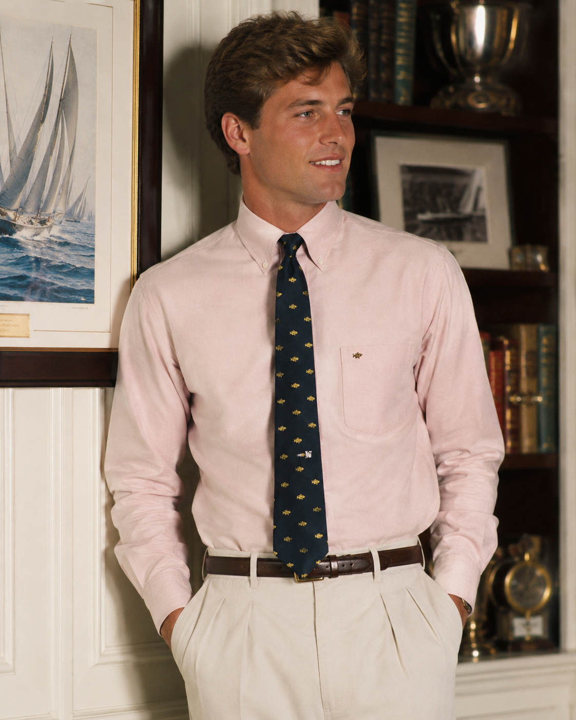 "Chipp Navy Cat 'n Fish Club Tie"