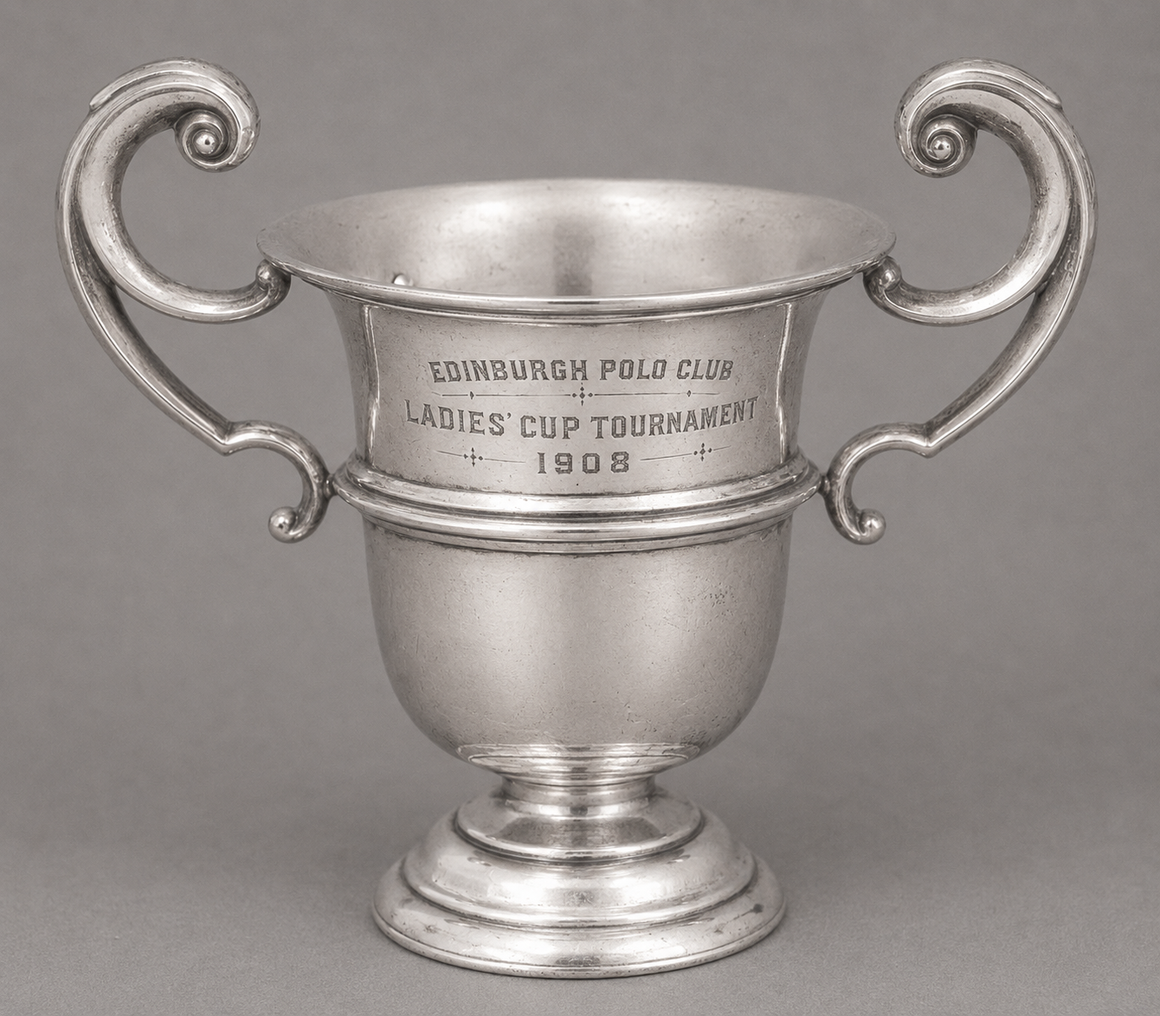 "Edinburgh Polo Club Ladies' Cup Tournament c1908 Sterling Trophy" (SOLD)