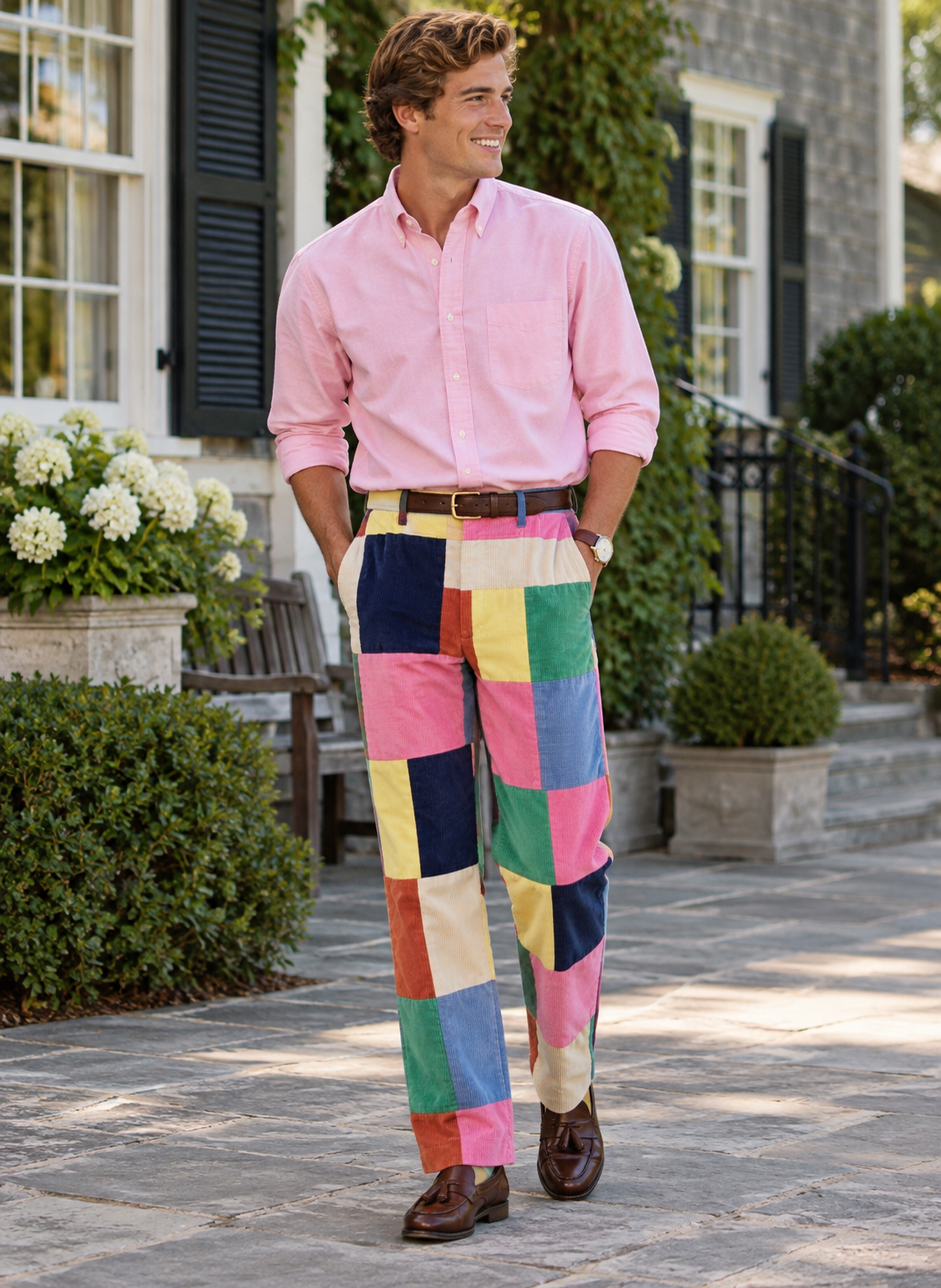 "Chipp Patchwork Pinwale Corduroy Trousers" Sz 32