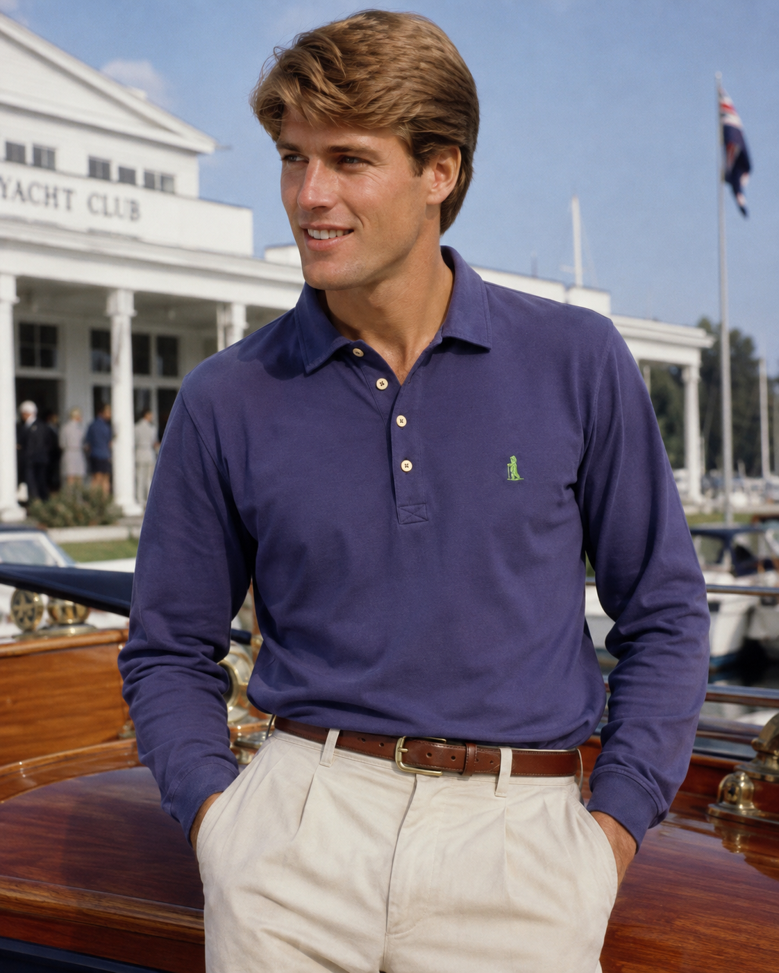 "The Links NYC Navy Blue L/S Sport/ Golf Shirt" Sz L (LNWOT)