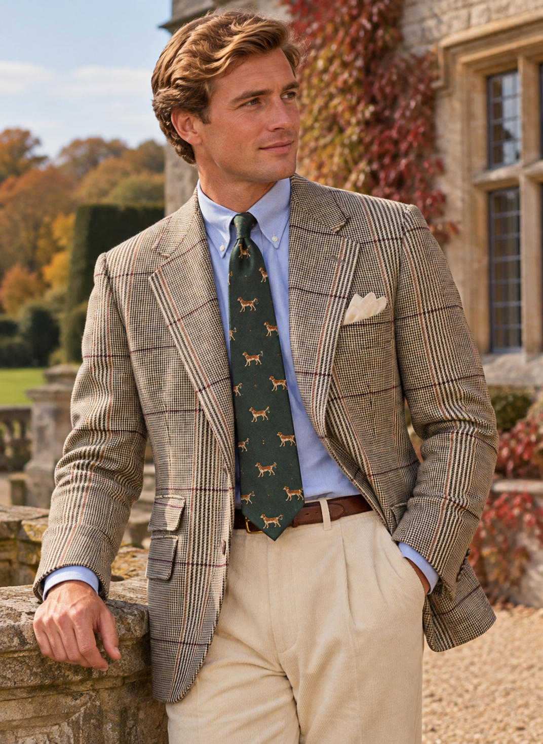 "Chipp Russell Plaid Tweed Sport Coat" Sz 38R
