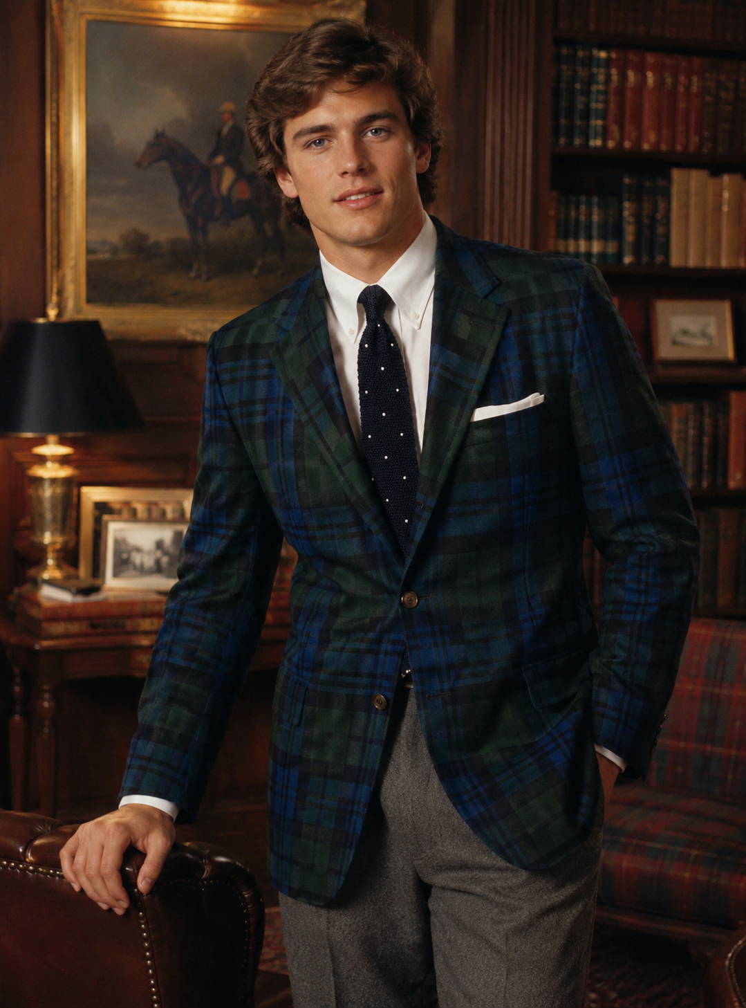 "J. Press Made-in-Canada Black Watch Tartan Madras Sport Coat" Sz 46R (NWOT)