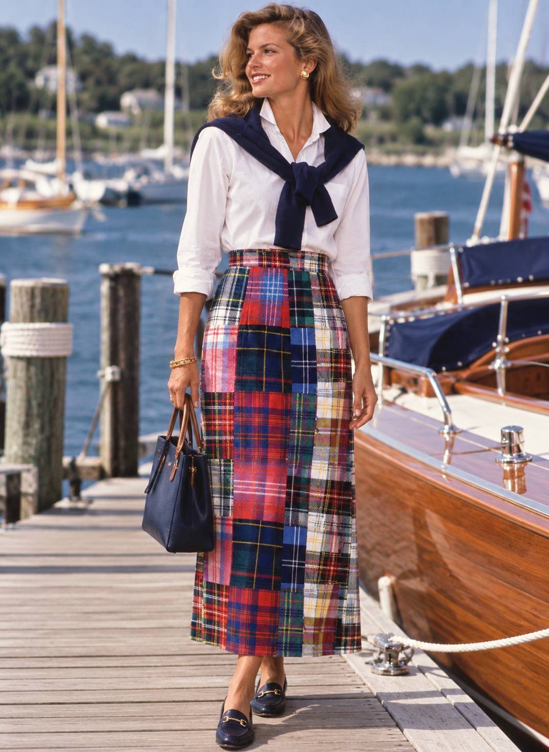 The Andover Shop Patch Tartan Panel Ladies Skirt Sz 28