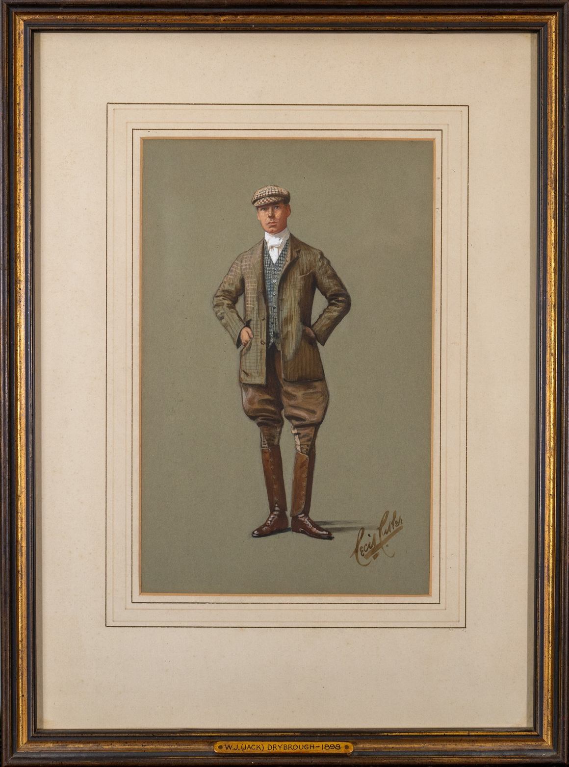 Portrait of W. J (Jack Drybrough) 1898 Watercolour by Cecil E. Cutler