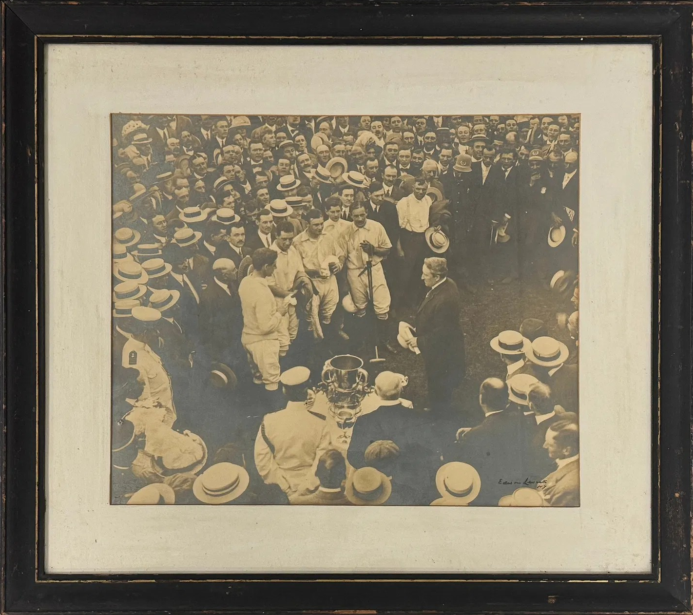C.V. Whitney Enlarged Polo Cup Champion 1916 Gelatin Silver Print by Edwin Levick (1869-1929)