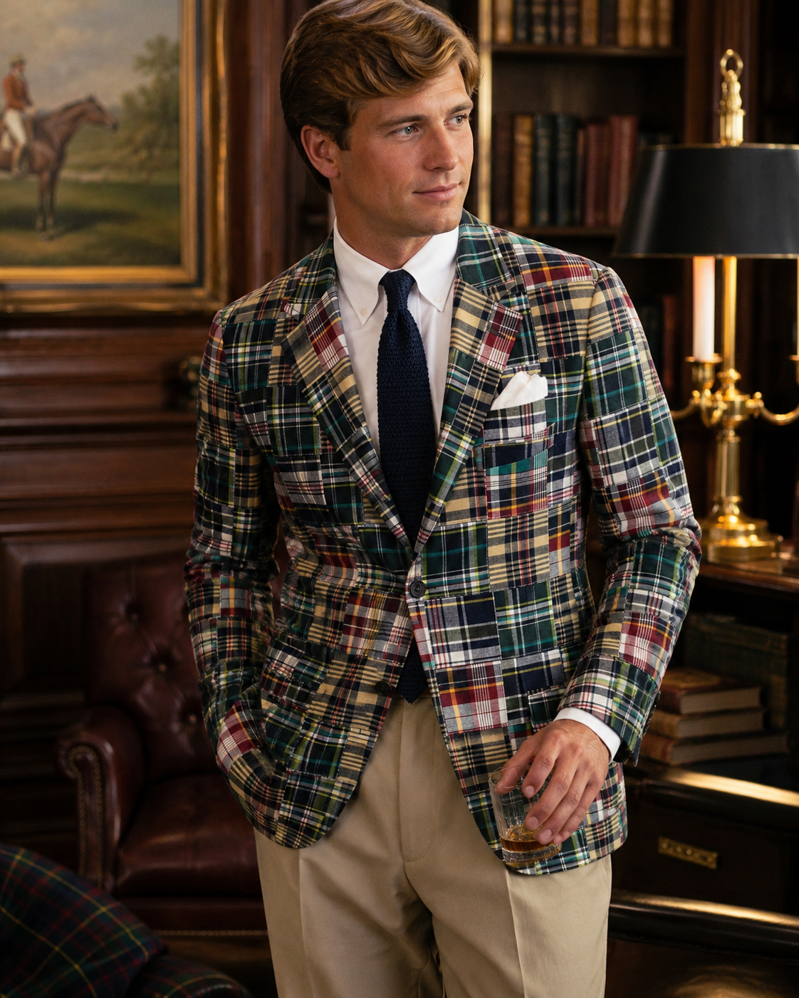 "J. Press Patchwork Authentic Madras Sport Coat Made-in-Canada" Sz 46R (LNWOT)