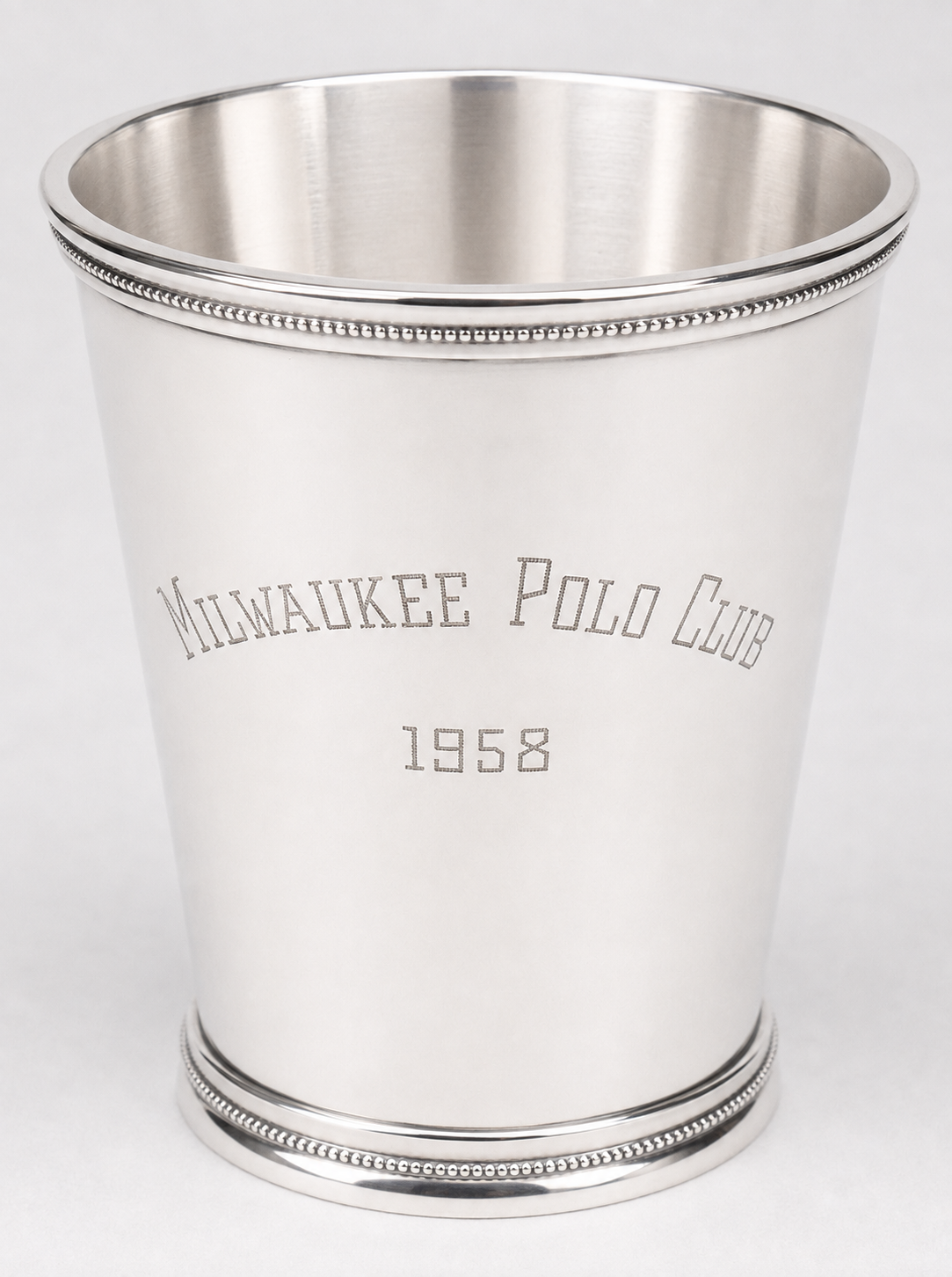 "Milwaukee Polo Club 1958 Silver Plate Julep Cup" (SOLD)