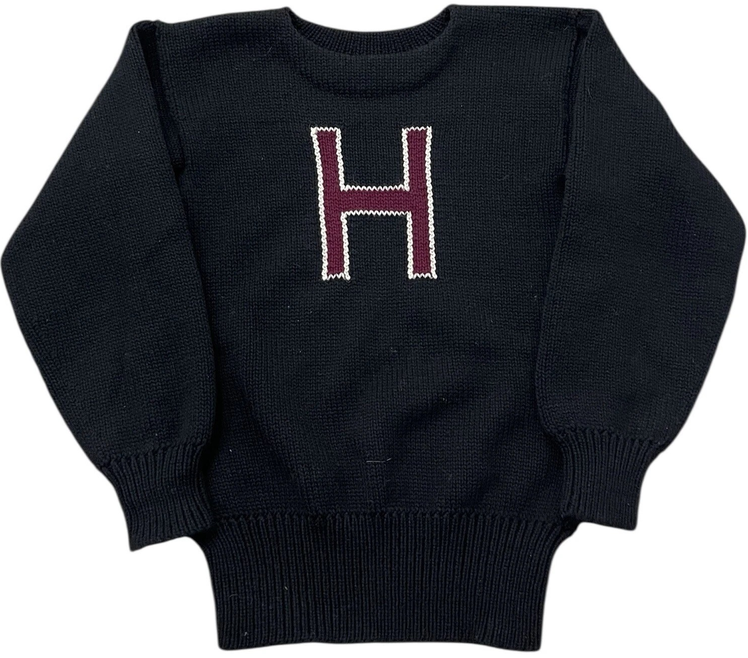 Vintage Harvard Boat Neck c1970s Collegiate Sweater Sz L w/ Holovak Coughlan Sporting Goods Label