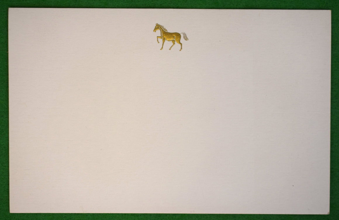 Box Set x 9 Smythson London Notecards w/ Embossed Gold Horse & Envelopes