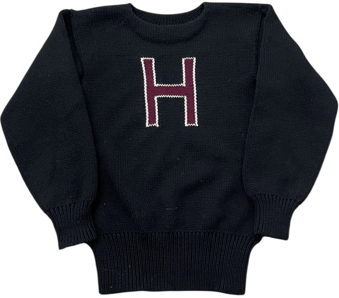 Vintage Harvard Boat Neck c1970s Collegiate Sweater Sz L w/ Holovak Coughlan Sporting Goods Label