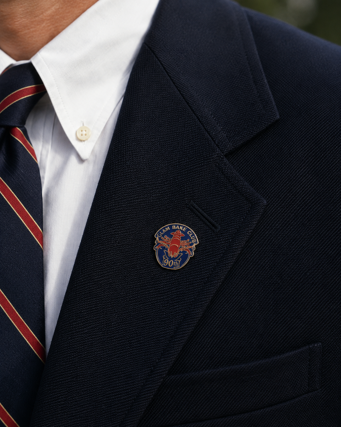 Clam Bake Club 90th Anniversary Enamel Lapel Pin Newport, Rhode Island