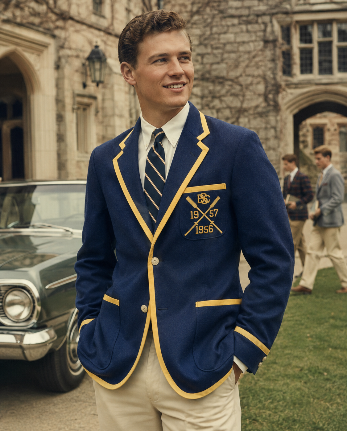 "BSC Royal Blue w/ Yellow Piping c1955 Rowing Blazer" (SOLD)