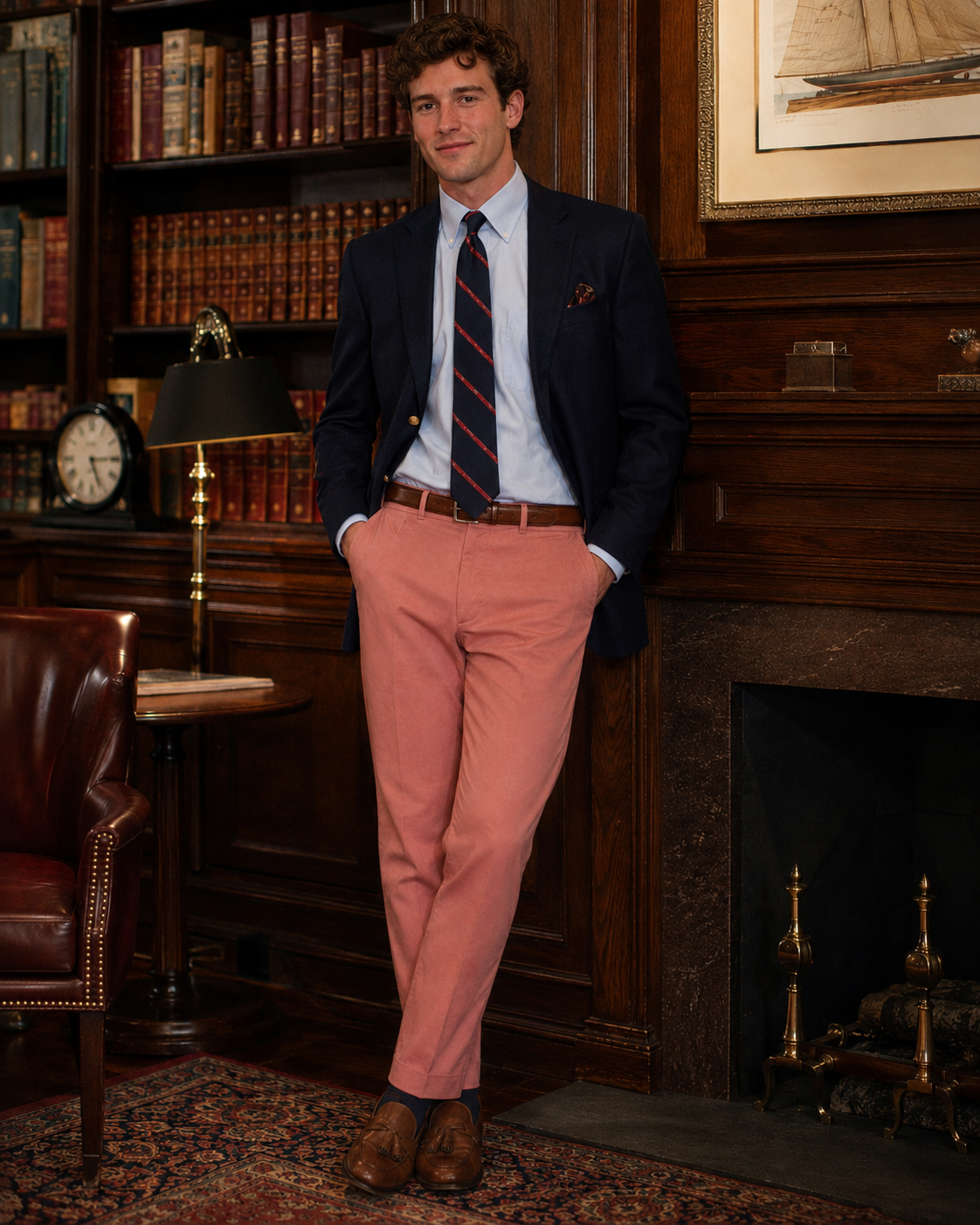 "Nobby Clothes Shop Nantucket Breton Red Chino Trousers w/ New York Yacht Club Burgee" Sz 40 (NWT)