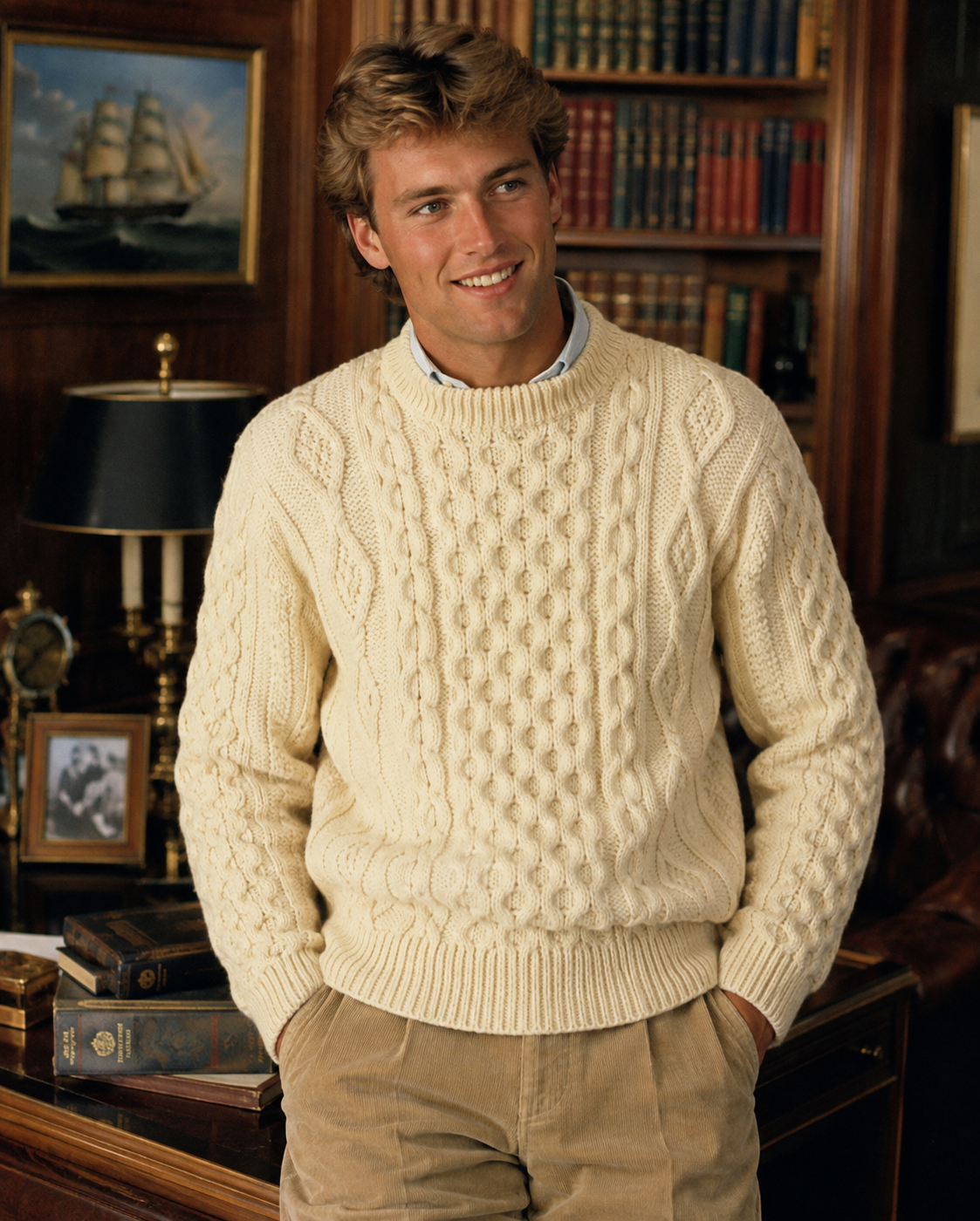 O'Connell's Irish Fisherman Aran Sweater - Natural Sz XXL (NWT)