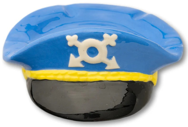 "Yachtsman's Blue Cap Ceramic Ashtray"