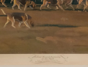 "Belvoir Hounds Exercising In The Park" 1956 Chromolithograph by Sir Alfred Munnings (SIGNED)