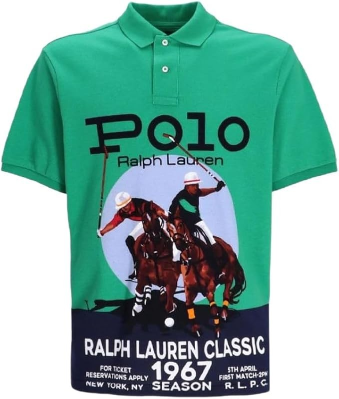 "Polo Ralph Lauren Classic 1967 Season Green Pique S/S Sport Shirt" Sz XXL (NWT)