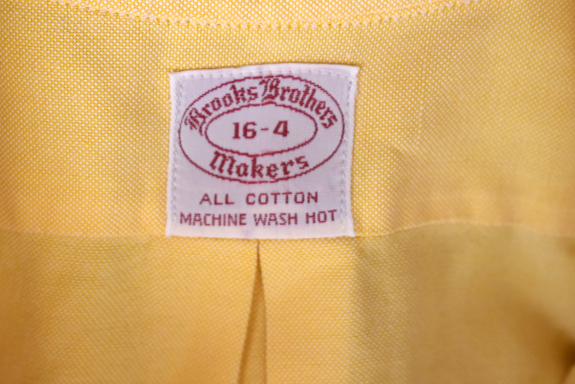 Brooks Brothers c1980s Yellow OCBD Shirt Sz 16-4