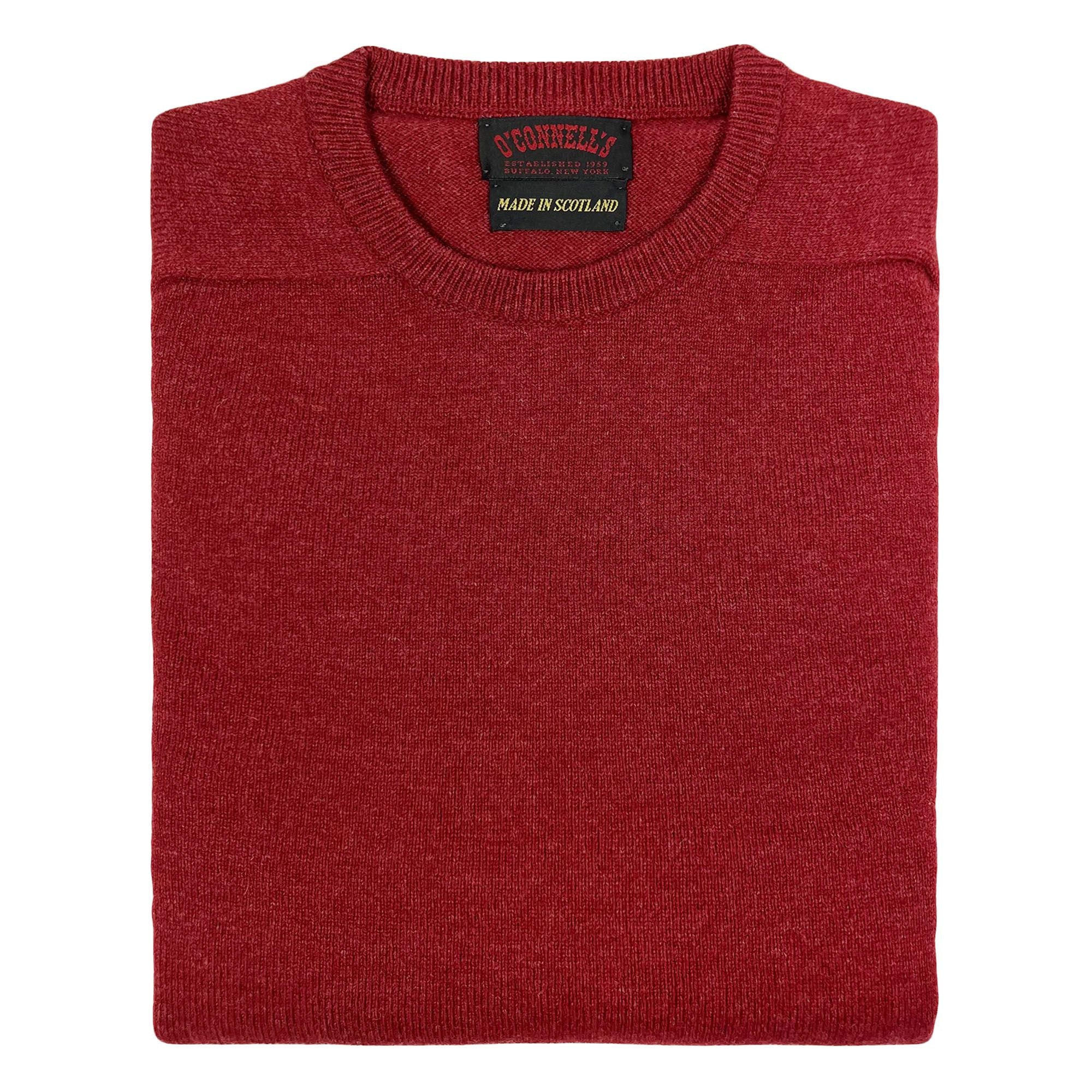 "O'Connell's Scottish Lambswool Crewneck Sweater - Poppy Melange" Sz 40