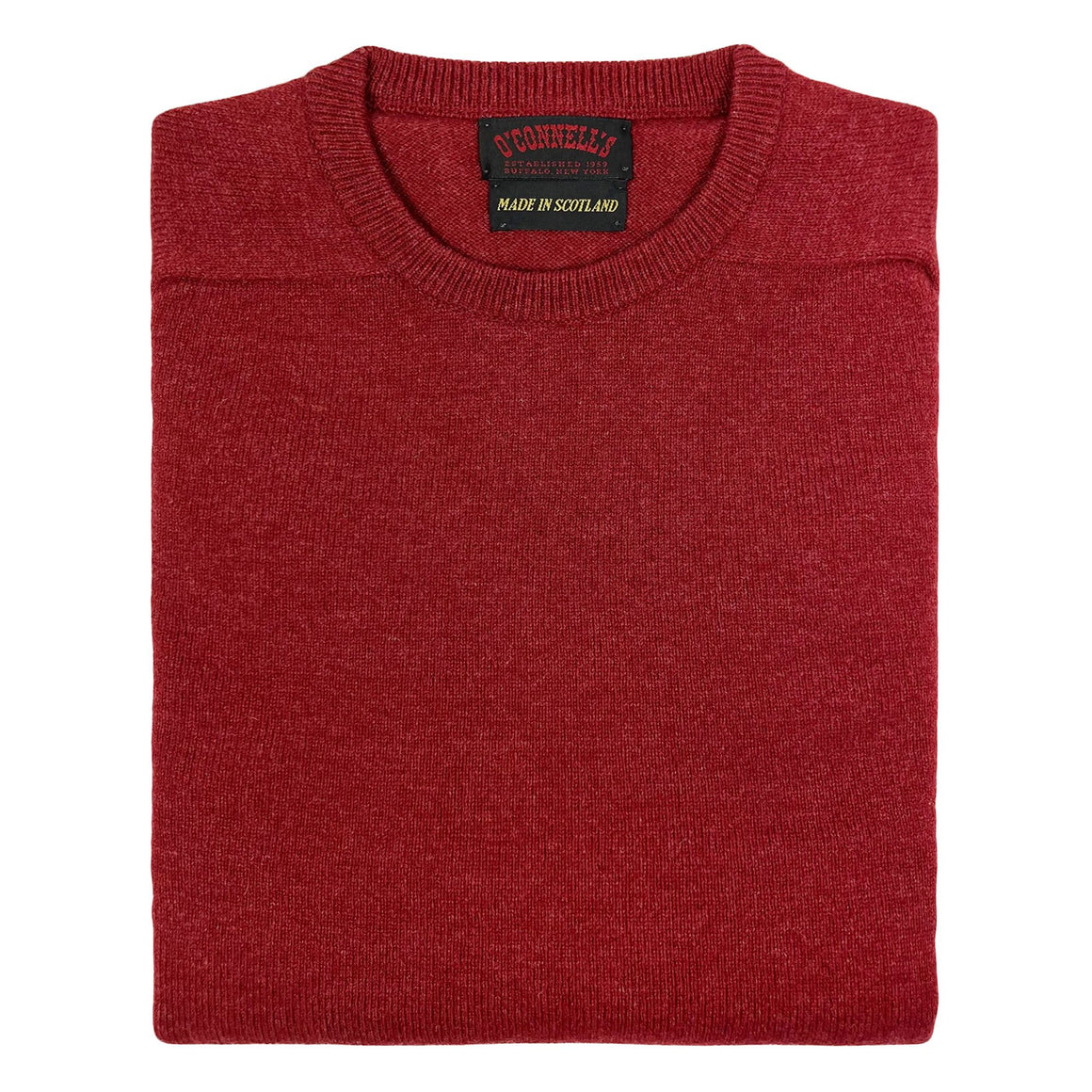 "O'Connell's Scottish Lambswool Crewneck Sweater - Poppy Melange" Sz 40