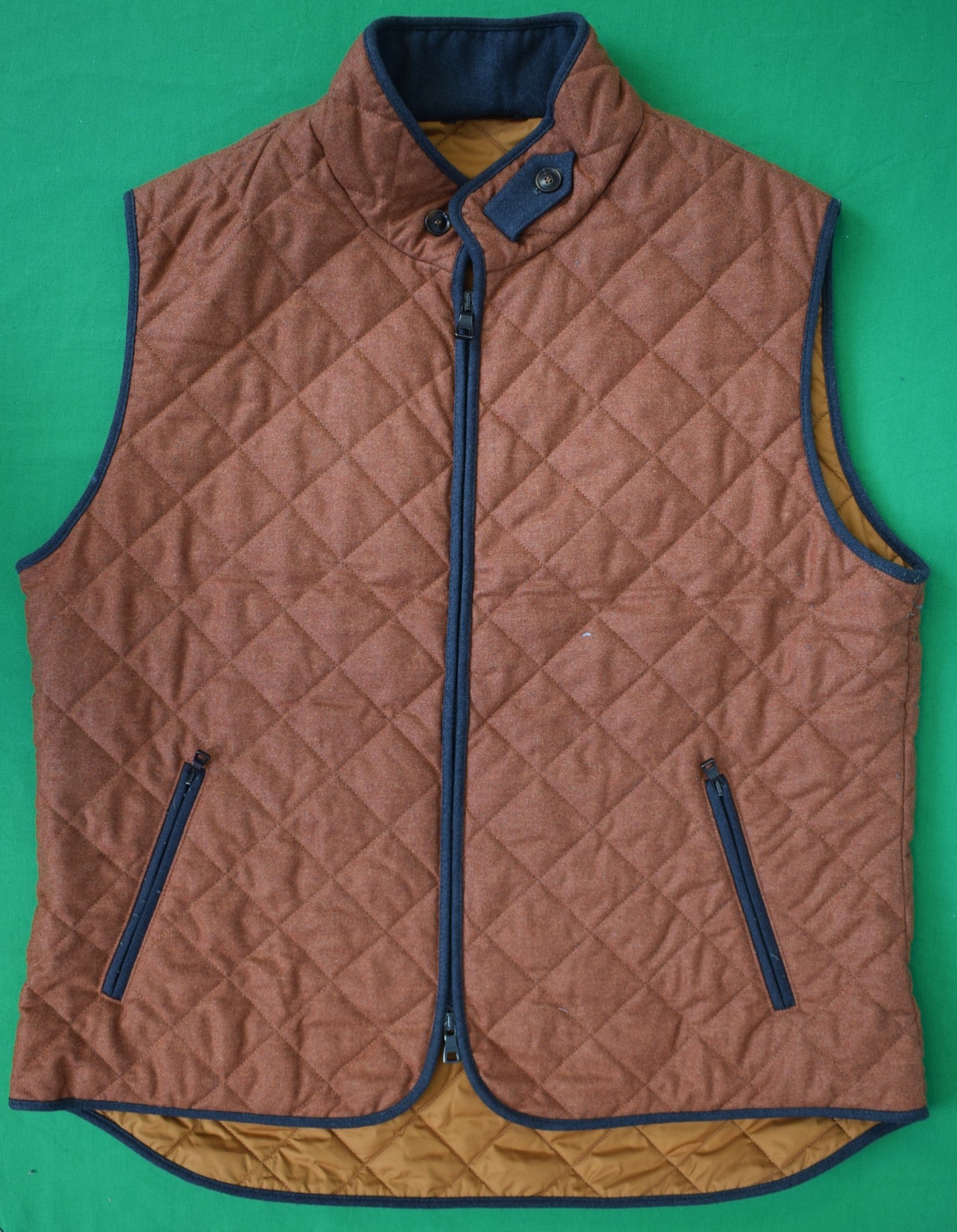 "Paul Stuart Heather Orange Quilted Vest Made in Italy" Sz XXXL (LNWOT)
