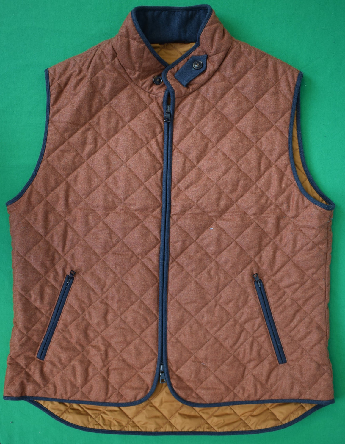 "Paul Stuart Heather Orange Quilted Vest Made in Italy" Sz XXXL (LNWOT)