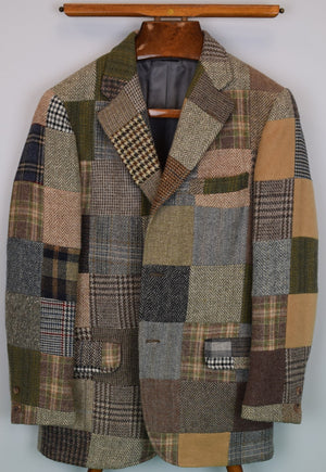 The Andover Shop Hand-Tailored Patch Panel Tweed Sport Jacket Sz 40R