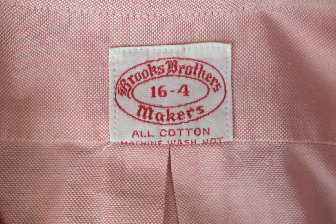 Brooks Brothers c1980s Pink OCBD Shirt Sz 16-4