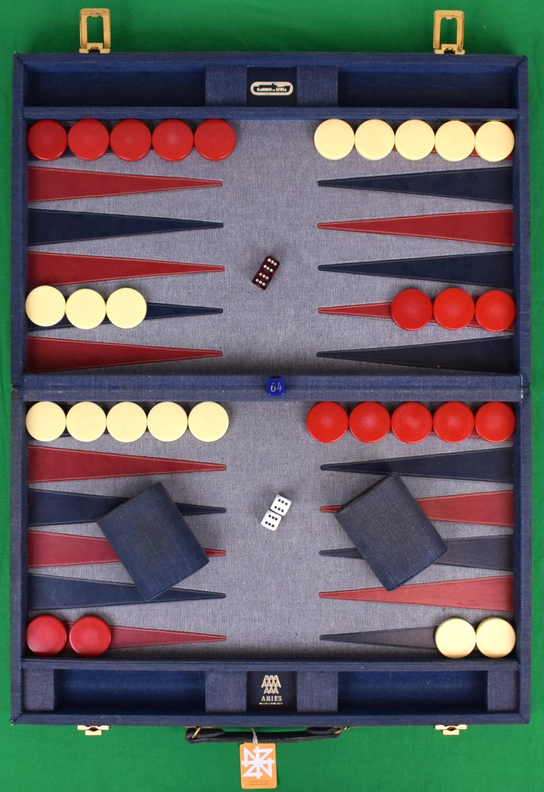 "The Baron de Rede's Aries Denim Backgammon Attache Case"