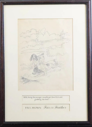 Paul Brown Original Pencil Drawing From The 1946 Chas Scribner's Book "Fur Or Feather"