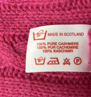 "Garrick Anderson Raspberry Scottish Cashmere Cable Crewneck Sweater" Sz: XL