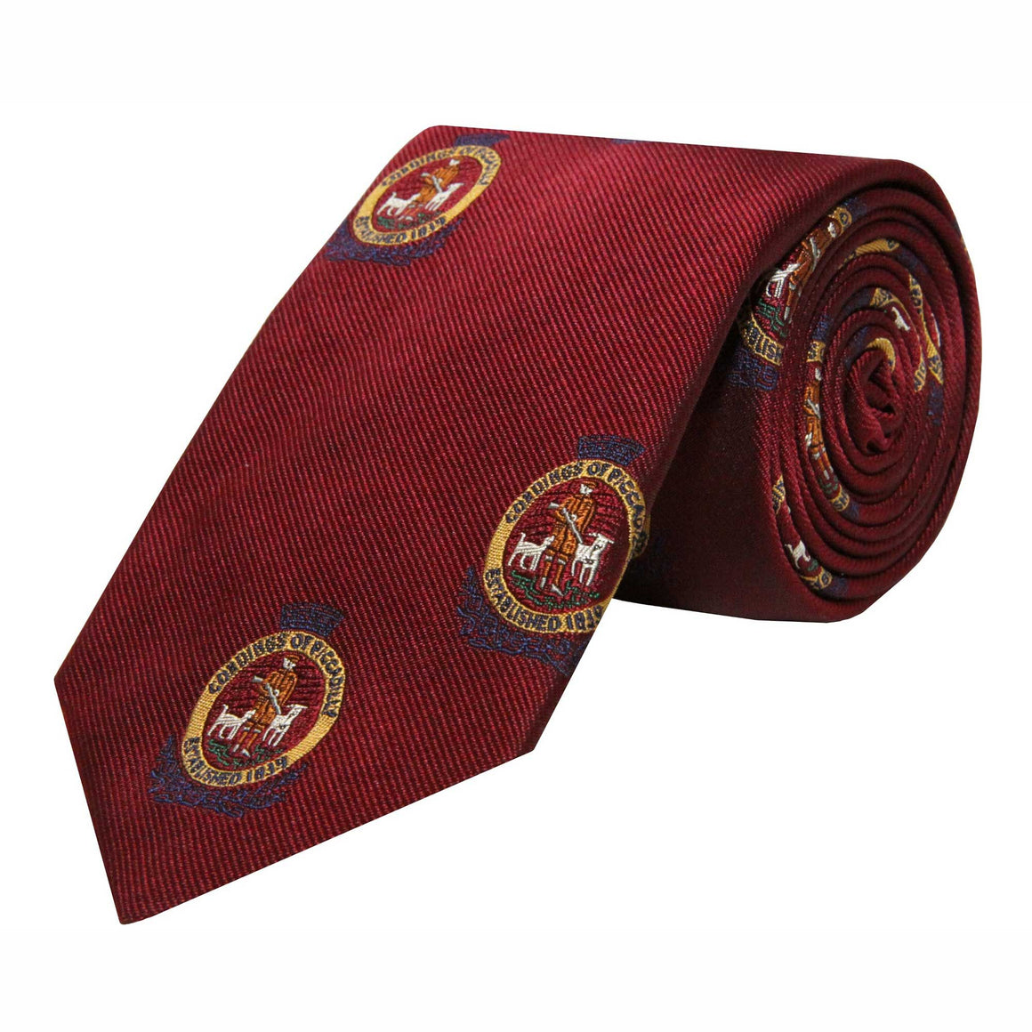 "Cordings Burgundy English Crest Silk Tie" (SOLD)