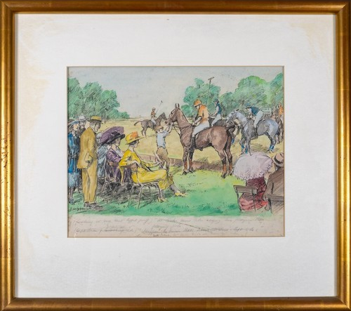 Polo Match Watercolour by George Denholm Armour